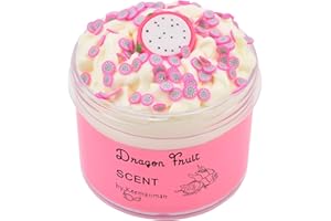 Keemanman Dragon Fruit Butter Slime, Scented DIY Slime Supplies Kit for Girls and Boys, Stress Relief Toy for Kids Education, Party Favor, Gift and Birthday (7oz)