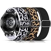 Lerobo Elastic Bands Compatible with Samsung Galaxy Watch 8 7 6 5 4 40mm 44mm/Galaxy Watch 8 Classic 6 4 Classic 43mm 47mm 42mm 46mm/5 Pro Band 45mm/Active 2,3 Pack 20mm Adjustable Nylon Sport Band