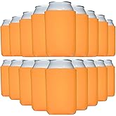 TahoeBay Bulk Blank Beer Can Cooler Sleeves (50-Pack) Sublimation Blanks for Vinyl Plain Soft Foam Can Sleeves Coolers for Soda Cans & Bottles Black, White, Assorted Solid Color (Orange)