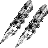 LALAFINA 2Pcs Knuckle Joint Full Finger Halloween Gothic Full Finger Ring Armor Hinged Ring Pewter Jewelry Halloween Cosplay Costume Props Black