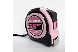 25FT Pink Tape Measure, 1/8 Fractions Easy Read Measuring Tape, Measuring Tape Retractable
