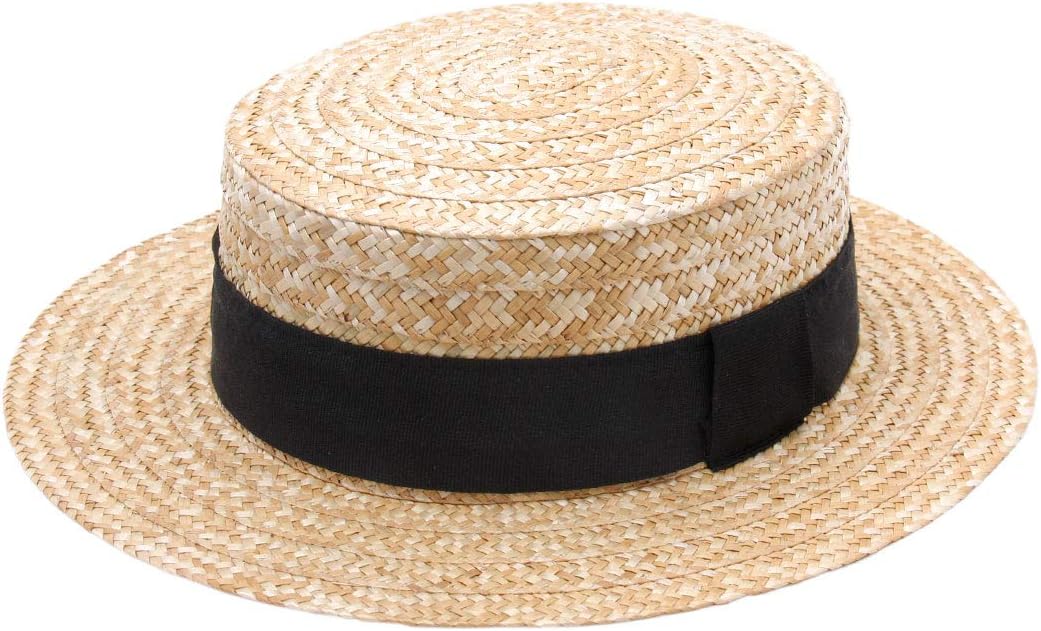 Canotier Boater Hat Gondolier Straw Size 57 cm Natural