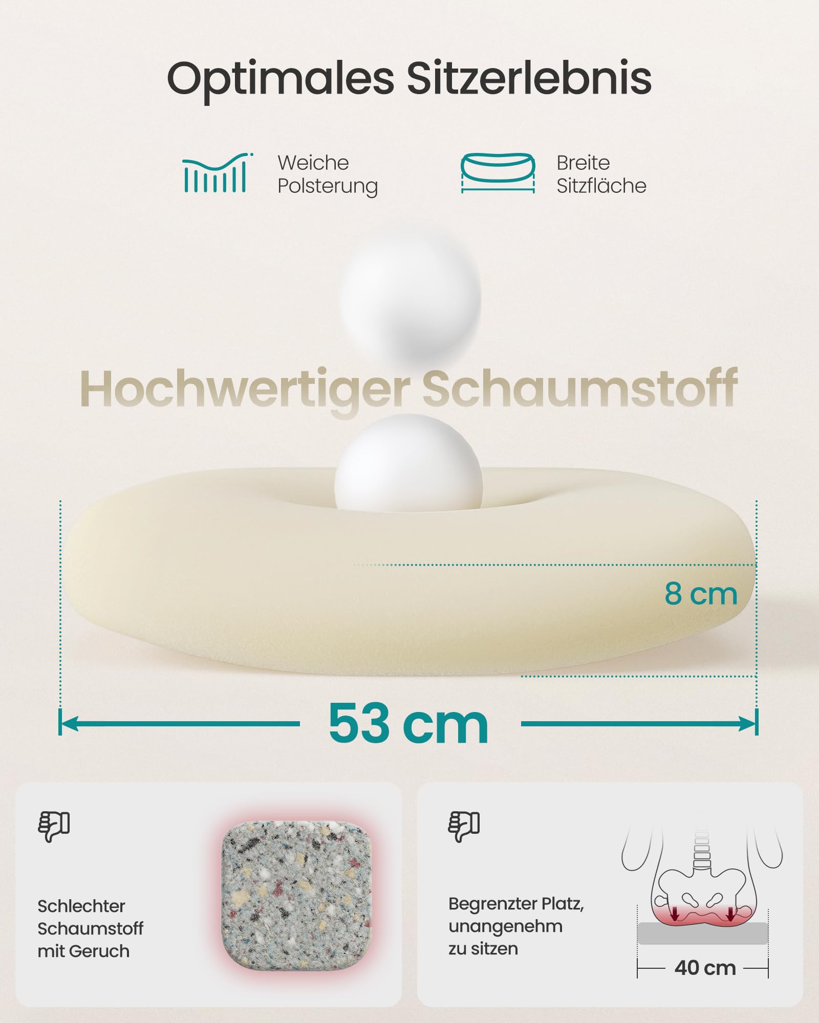 SONGMICS Bürostuhl ergonomisch, Drehstuhl mit Mesh, Lenden- und Kopfstütze, Wippfunktion, 53 cm große Sitzfläche, klappbare Armlehnen, Arbeits- und Schlafzimmer, Studenten, cappuccinobeige OBN047K01 4