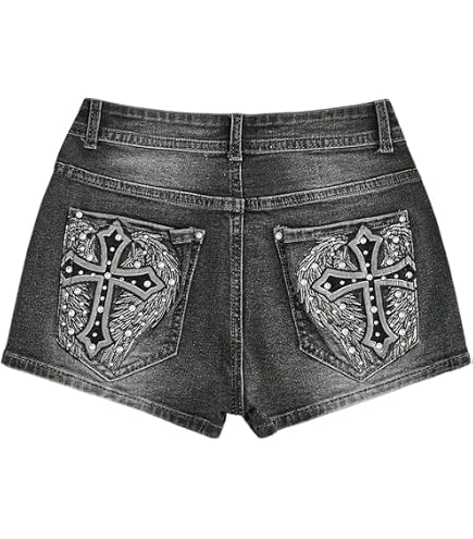 Westfield Eagle High Waist Embroidered Back Pockets Shorts (US