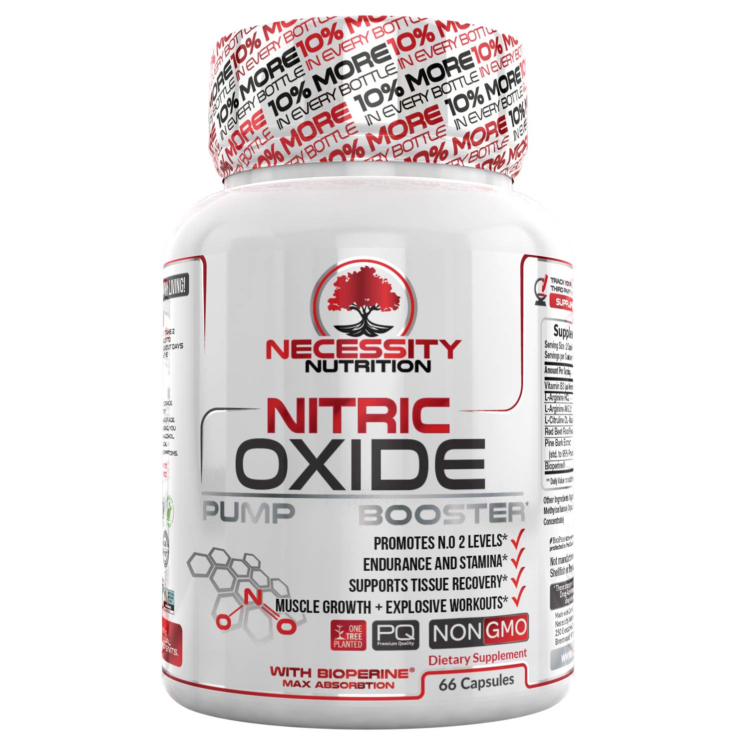 Nitric Oxide Supplement No2 66 Capsules Pre Workout Supplements For Men L Arginine Keto