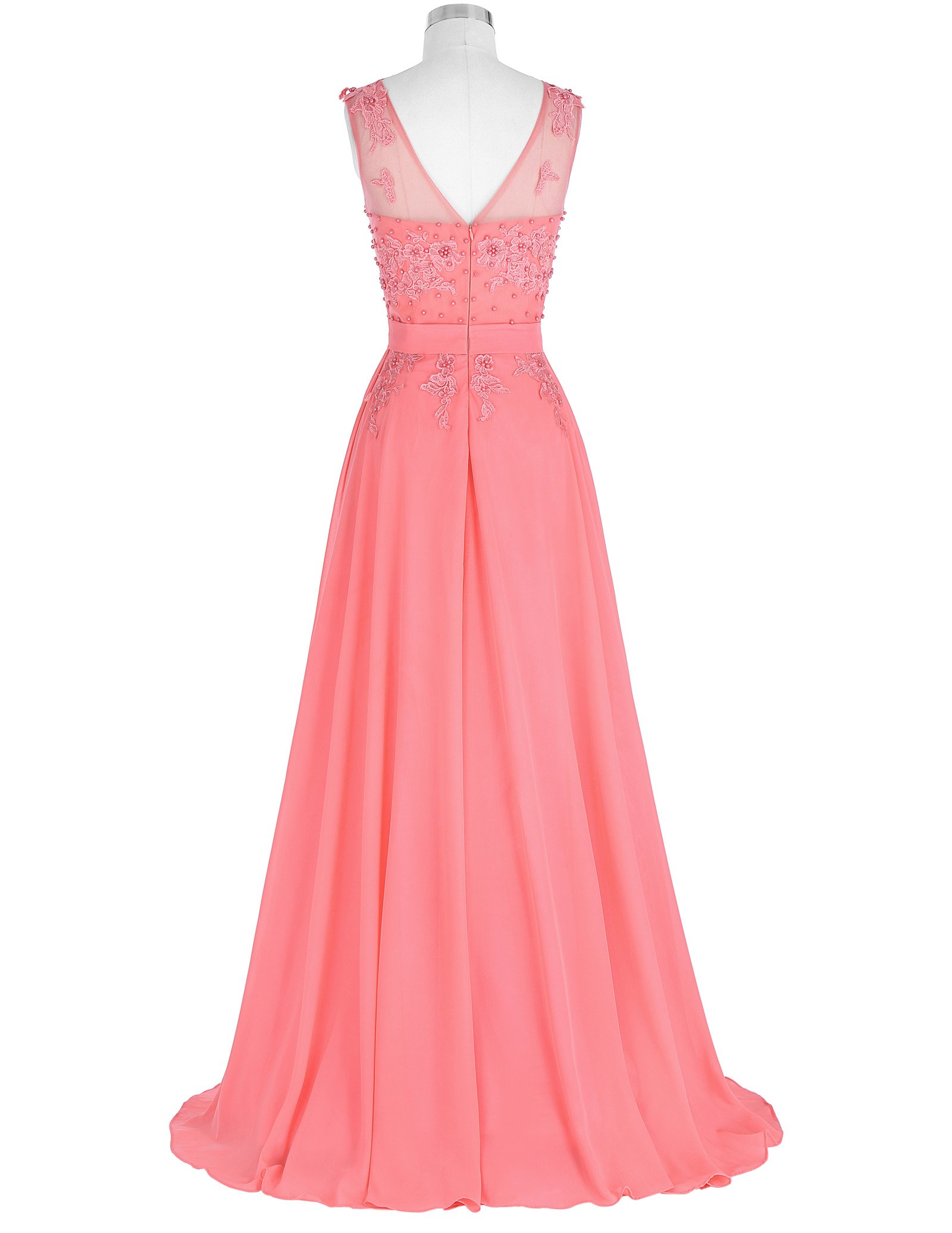 GRACE KARIN Women's Long Evening Gowns Prom Gowns Coral Pink Size 6