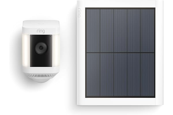 Like-New Ring Spotlight Cam Plus, Solar | Two-Way Talk, Color Night Vision, and Security Siren (2022 release) - White