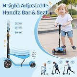 YOLEO 3-in-1 Children`s Scooter with Removable Seat LED Wheels Height Adjustable view 4