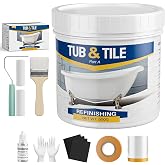 NZDWZDN White Tub and Tile Paint, 17.6oz Quick-Dry Tub and Tile Refinishing Kit with Hardener, Low Odor Bathtub Paint for Bathroom, Kitchen, Tile and Bathtub, 25-30sq.ft