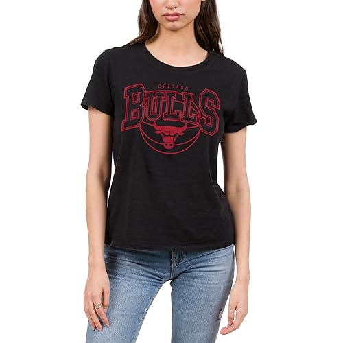 Junk Food x NBA - Monochrome Team Logo - Women's Short Sleeve Fan Shirt - Officially Licensed NBA Apparel Black