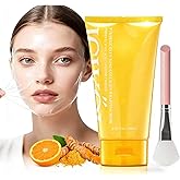 ICIKOL Turmeric Collagen Night Wrapping Mask, Kojic Acid Overnight Peel Off Face Masks with Vitamin C for Refresh Dullness Looking Skin, Hydrating Facial Masks Radiant Women Skin, 5.07 oz Large Size