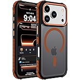 DEERLAMN Strong Magnetic Case for iPhone 17 Pro 6.3-Inch,[Compatible with Magsafe][Military Grade Drop Protection] Translucent Matte Shockproof Protective Phone Cover-Frosted Orange
