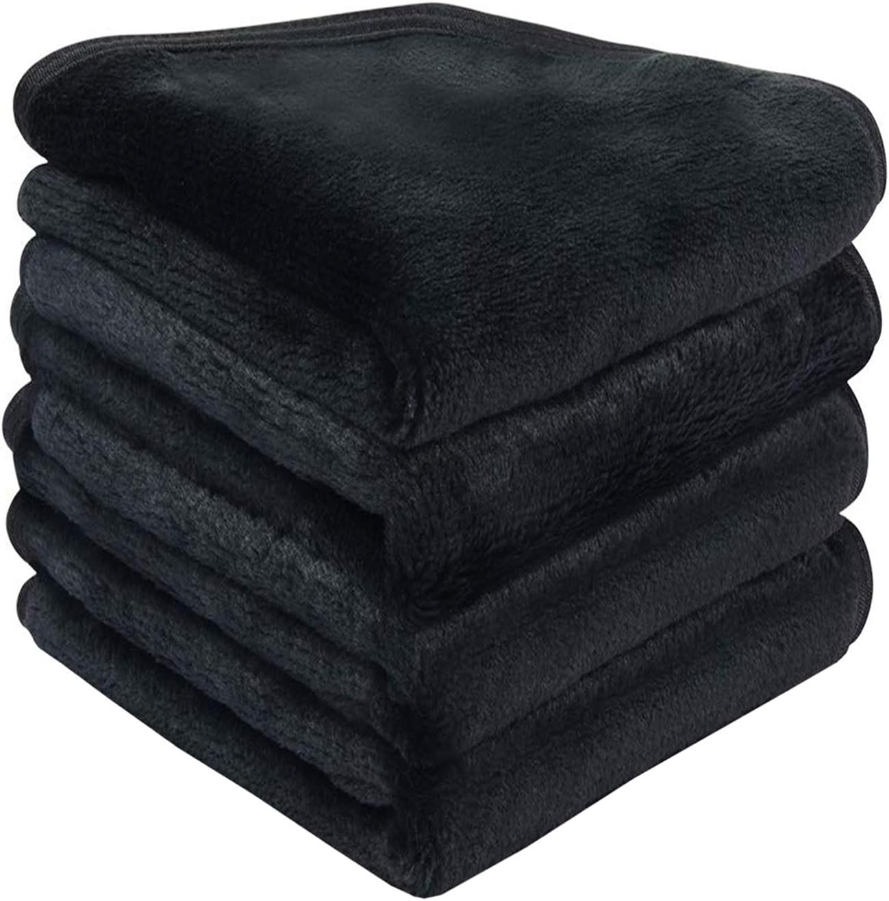 Microfibre Makeup Remover Cloths Microfibre Face Cloths Facial Cleansing Towels- Removes Makeup Instantly with Just Water 4 PACK Rose (25CMX25CM, Black x 4PCS)