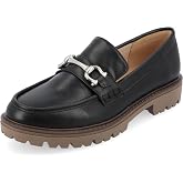 Journee Womens Jessamey Flat Loafer Hardware Detail 4 mm Comfort System Insole Faux Leather