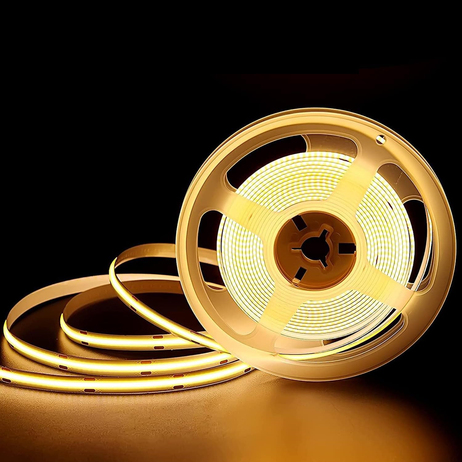 PGETWV COB Led Strip, 5M 3000K Warm White LED Strip Lights DC12V,480LEDs/M, CRI 90+, Easy DIY Home Decor Installation, Flexible Under Cabinet Tape Light for Bedroom, Home DIY Lighting — image 1