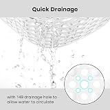 XIYUNTE Shower Mat Non Slip 53x53cm Anti Mould with Drain Holes White view 5