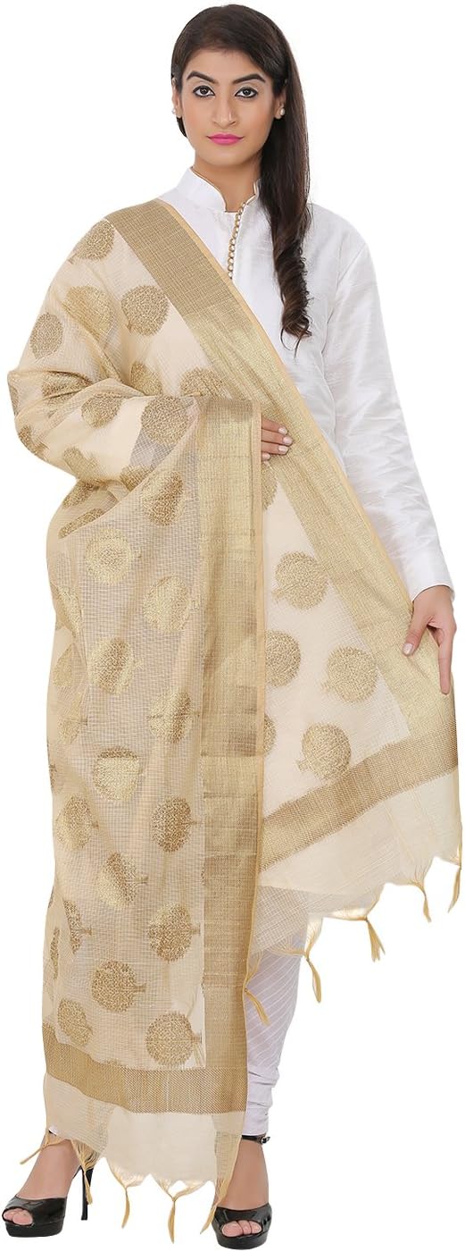 DevamWomen's Cotton Silk Banarsi Jacqard Dupatta