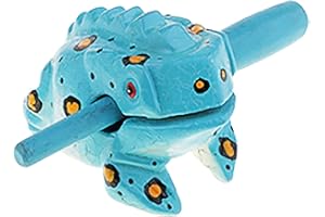 Goghost 3.5" Wooden Frog Guiro Rasp Instrument - Percussion Musical Tone Block Craft (Blue)