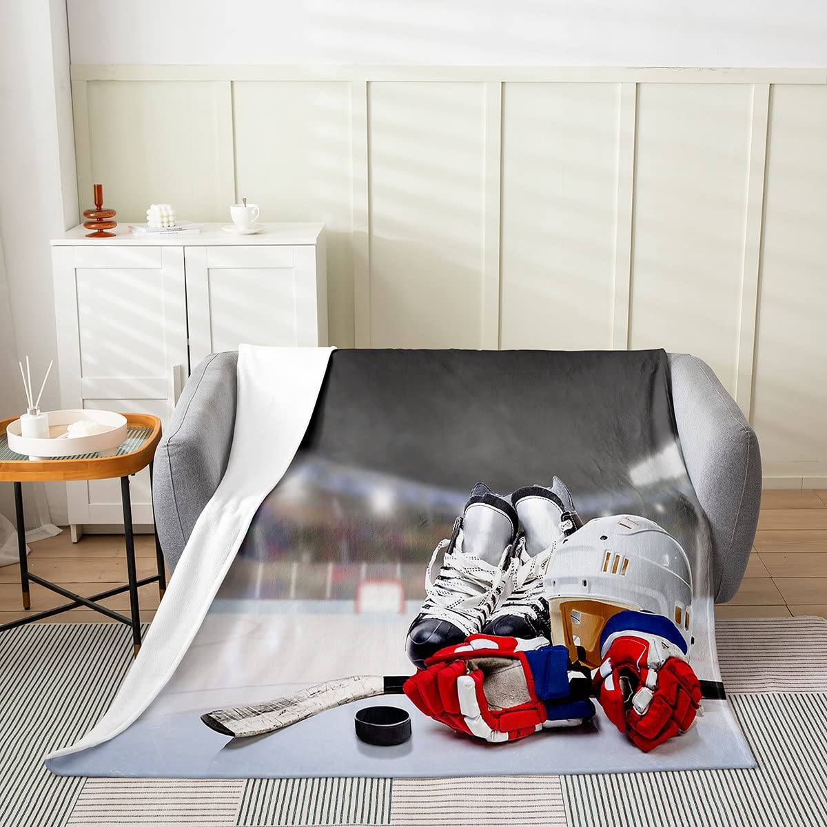 Fleece Throw Blanket with Fuzzy Flannel Lining for