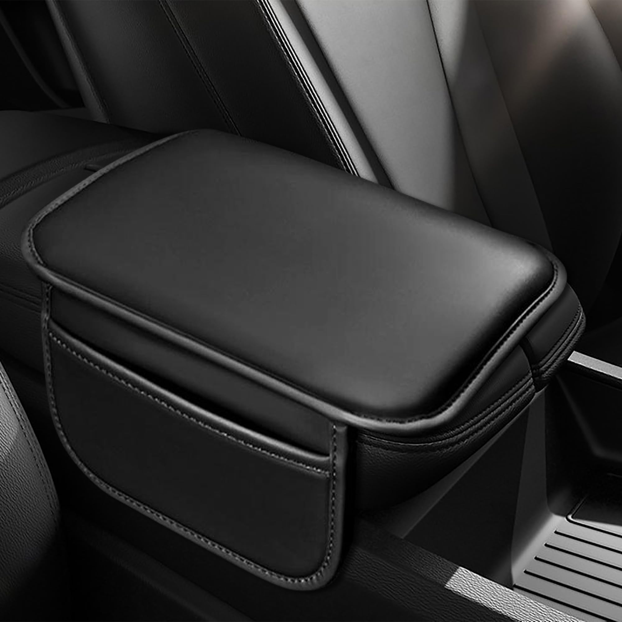 Photo 1 of SCUARI Center Console Cover,Arm Rest Cover for Car,Car Accessories Car Center Console Cover,Center Console Cover with Storage Bag,Car Interior Accessories for Most Vehicles SUV (Black)