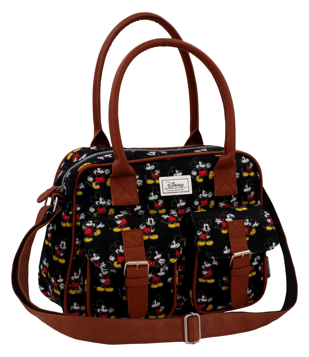 33 cm Black Disney Classic Mickey Moving Messenger Bag Negro Luggage Messenger Bags