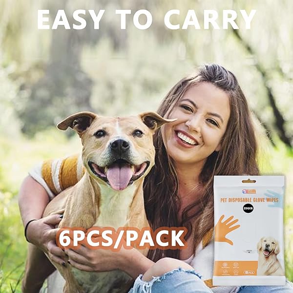 PET WIPES FOR DOGS AND CATS, CAT WIPES DOG WIPES CLEANING DEODORIZING HYPOALLERGENIC CAT WIPES CLEANING FUR AND BUTT PET GROOMING GLOVES FOR DOGS,CAT CLEANING WIPES FOR DAILY CARE AND TRAVELING-6 PCS