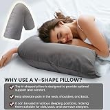 SYSN V Shaped Triangle Pillow with Cover Orthopaedic Maternity Grey view 2