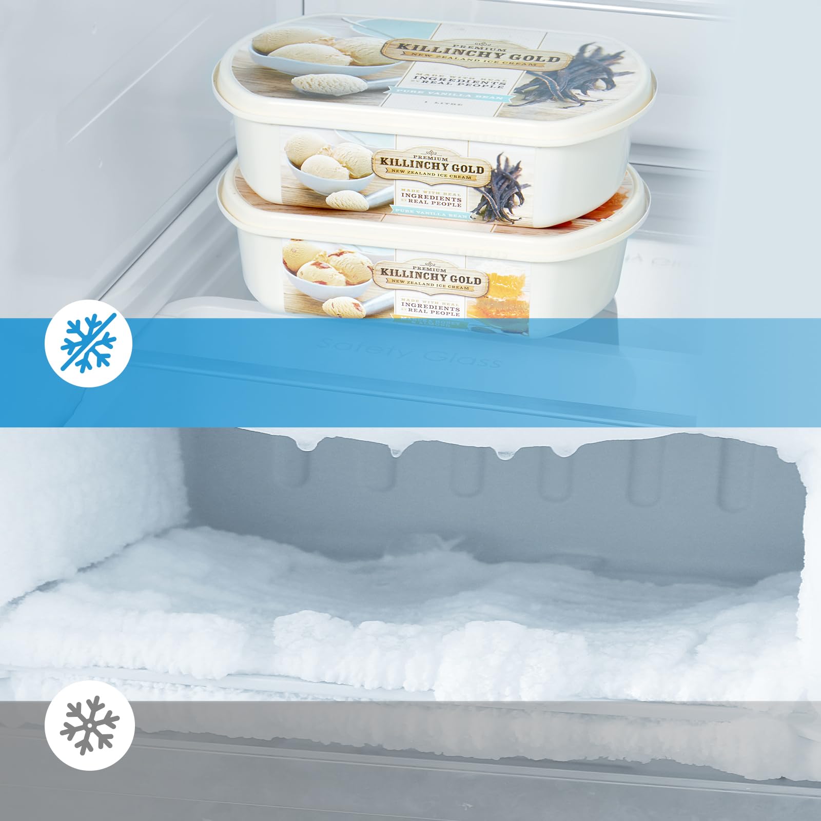 Midea Gefrierschrank & Kühlschrank in einem MDRU385MTE46 | 273L, 185 cm | Umschaltbarer Kühl- & Gefriermodus | NoFrost & Multi Air Flow | GMCC-Kompressor, Leise & Energiesparend | Freistehend, Inox 5