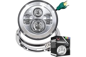 Eagle Lights 8700CR 7" LED Headlight for Harley Davidson and Indian Motorcycles - Generation I/Chrome Kit/Add Adapter Ring