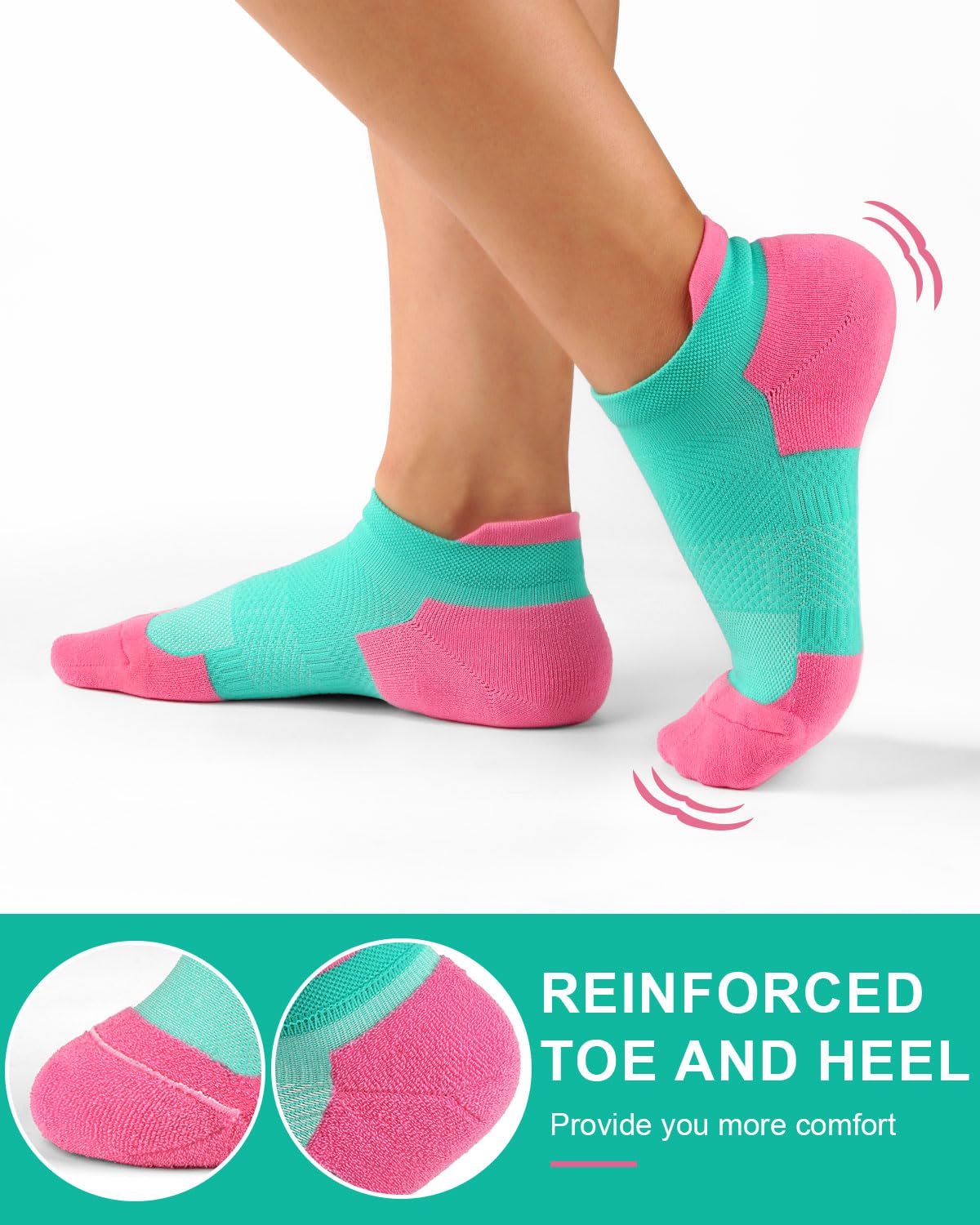 SOMTWO Ankle Compression Socks for Women,Runing Athletic Low Support Socks 5 Pairs