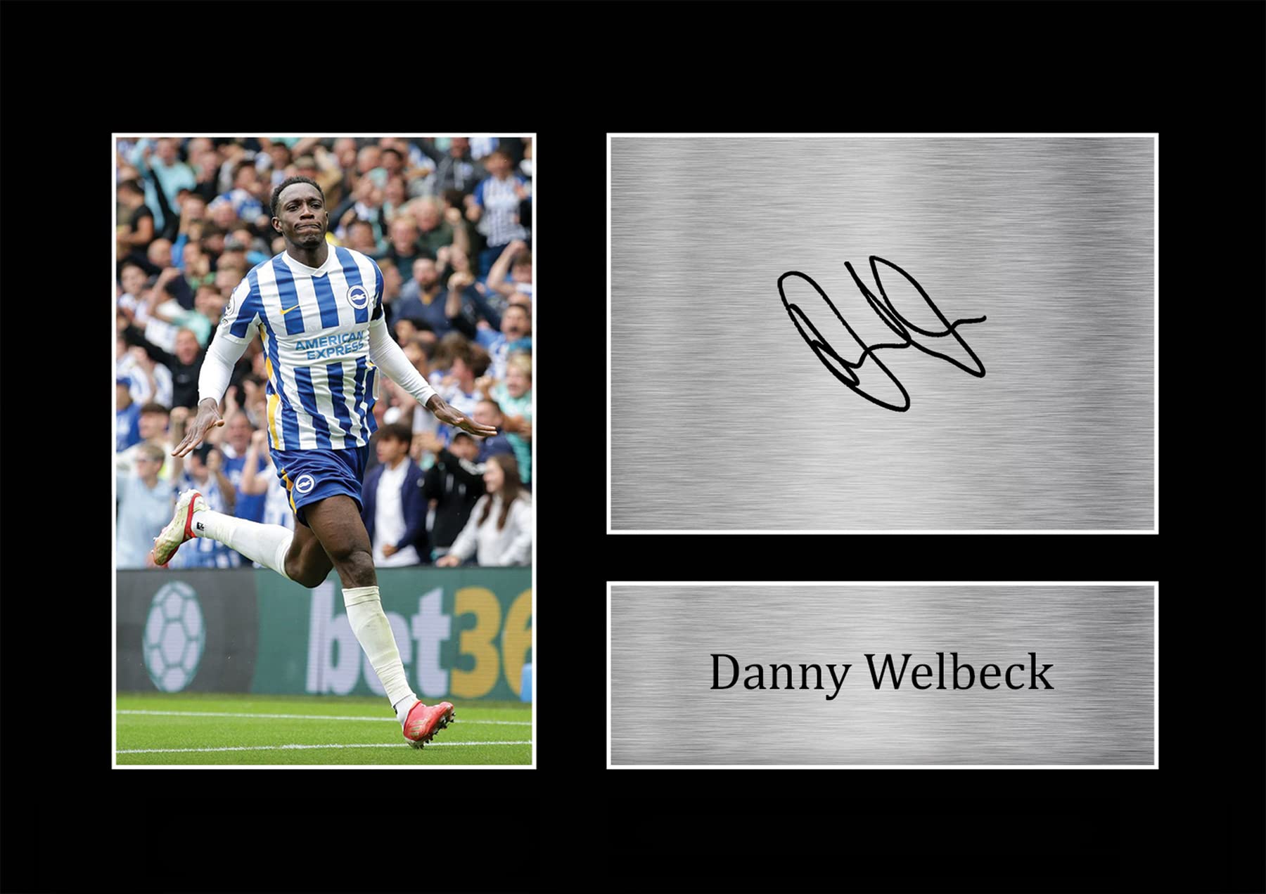 HWC Trading A4 Danny Welbeck Brighton & Hove Albion Gifts Printed Signed Autograph Picture for Football Fans and Supporters - A4
