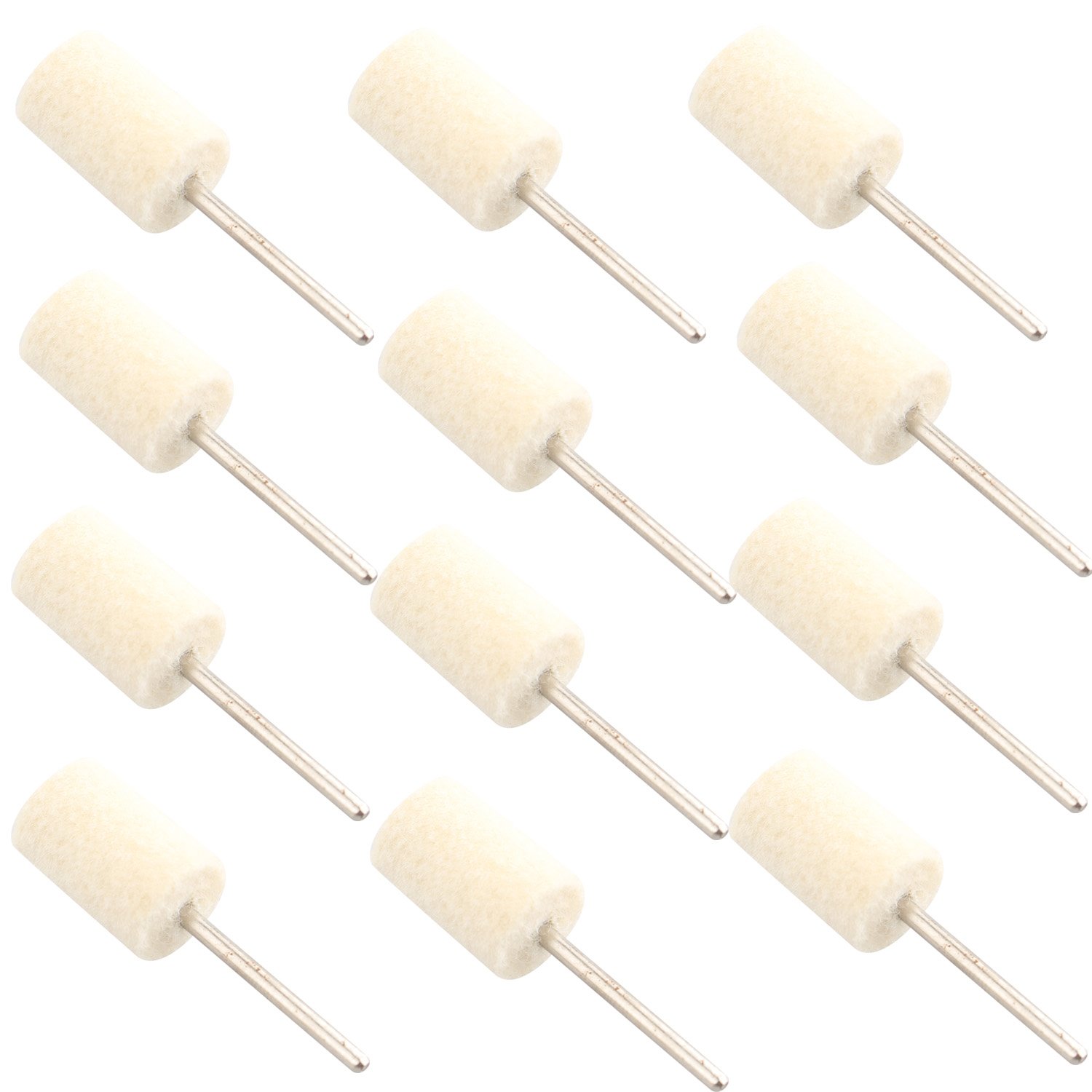 Futheda 12pcs 12mm Wool Felt Polishing Pads, Compatible with Electric Drills, Grinders, Rotary Tools