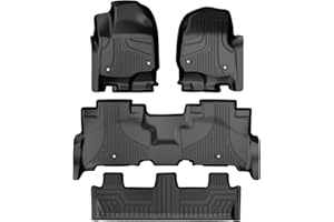 TTX LIGHTING Floor Mats for 2018-2024 Ford Expedition/Expedition Max/Expedition Limited, with 2nd Row Bench Seat, All Weather Protection Mat Includes 1st and 2nd 3rd Row Liner Black