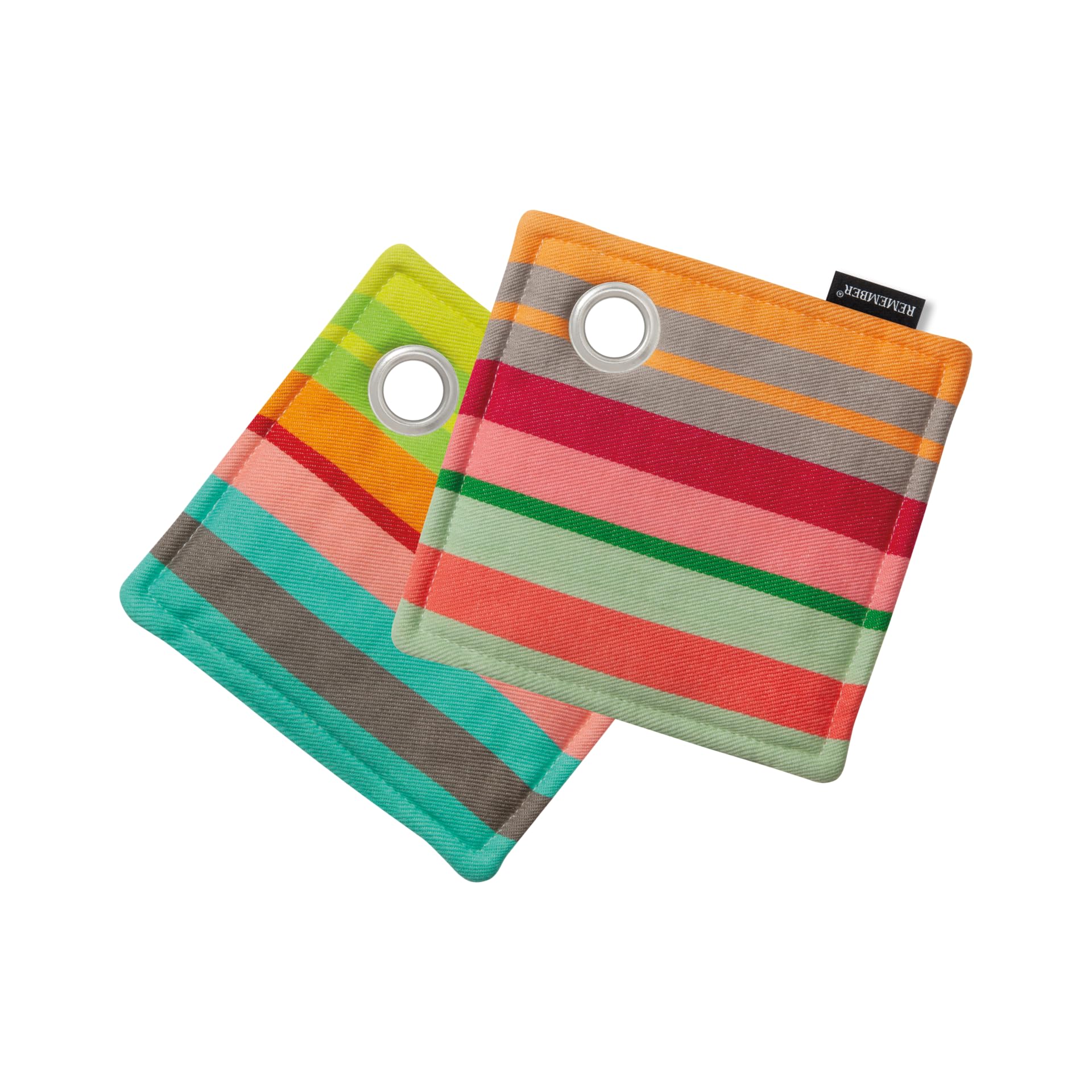 Remember Pot Holder No. 3 - Set of 2-100% Cotton - Striped Pot Holders
