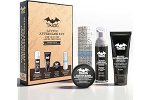Tattoo Aftercare Kit 4-Piece Set - Tattoo Balm, Soothing Gel, Cleansing Foam Soap & Tattoo Wrap, All Stages Care with Gentle 