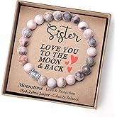 THEMEROL Valentines Day Gifts for Mom/Auntie/Grandma/Sister-Love/Balance-Natural Crystal Bracelet with Meaning-Handmade Gifts