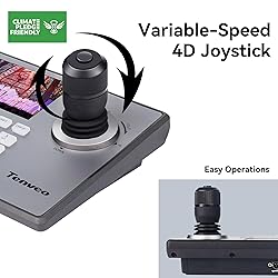 Tenveo NDI PTZ Camera Joystick Controller, 5'' LCD