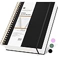 MUAHLIUB Spiral Notebook Journal College Ruled 8.5''x 11'', 360 Pages Lined Thick Journals for Women Men, A4 Large Writing Spiral Journal with 100GSM Paper, Spiral Notebooks for Work, School Black