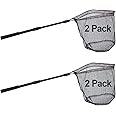 Fishing Landing Net with Telescoping Pole Handle for Salmon, Fly, Kayak, Catfish, Bass, Trout Fishing,Easy Catch & Release, Compact & Foldable for Easy Transportation & Storage