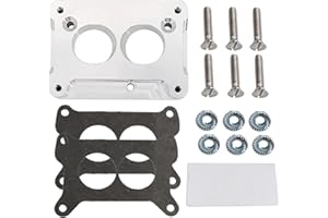Tektall Intake manifold adapter for TBI adapts a small block 1.75" bore throttle body injection 1" thick Fits Pattern 2-barrel Manifold 500 350 CFM early carbs Alloy Durable