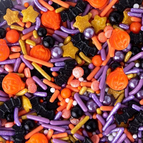SWEETS INDEED HALLOWEEN SPRINKLES, CANDY EYEBALLS, EDIBLE SPRINKLE MIX, PERFECT FOR CAKE DECORATIONS, BAKING, ICE CREAM, COOKIES, CUPCAKE TOPPER, 4 OUNCES (TOIL & TROUBLE)