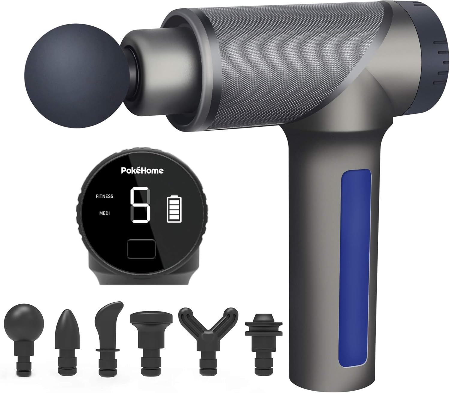 Muscle Massage Gun Deep Tissue for Athletes, Pokehome Deep Tissue Massage Gun Percussion Muscle Massager Handheld Deep Tissue Massage Gun, 11 Speed High Intensity Vibration, 6 Heads Included: Health & Personal Care