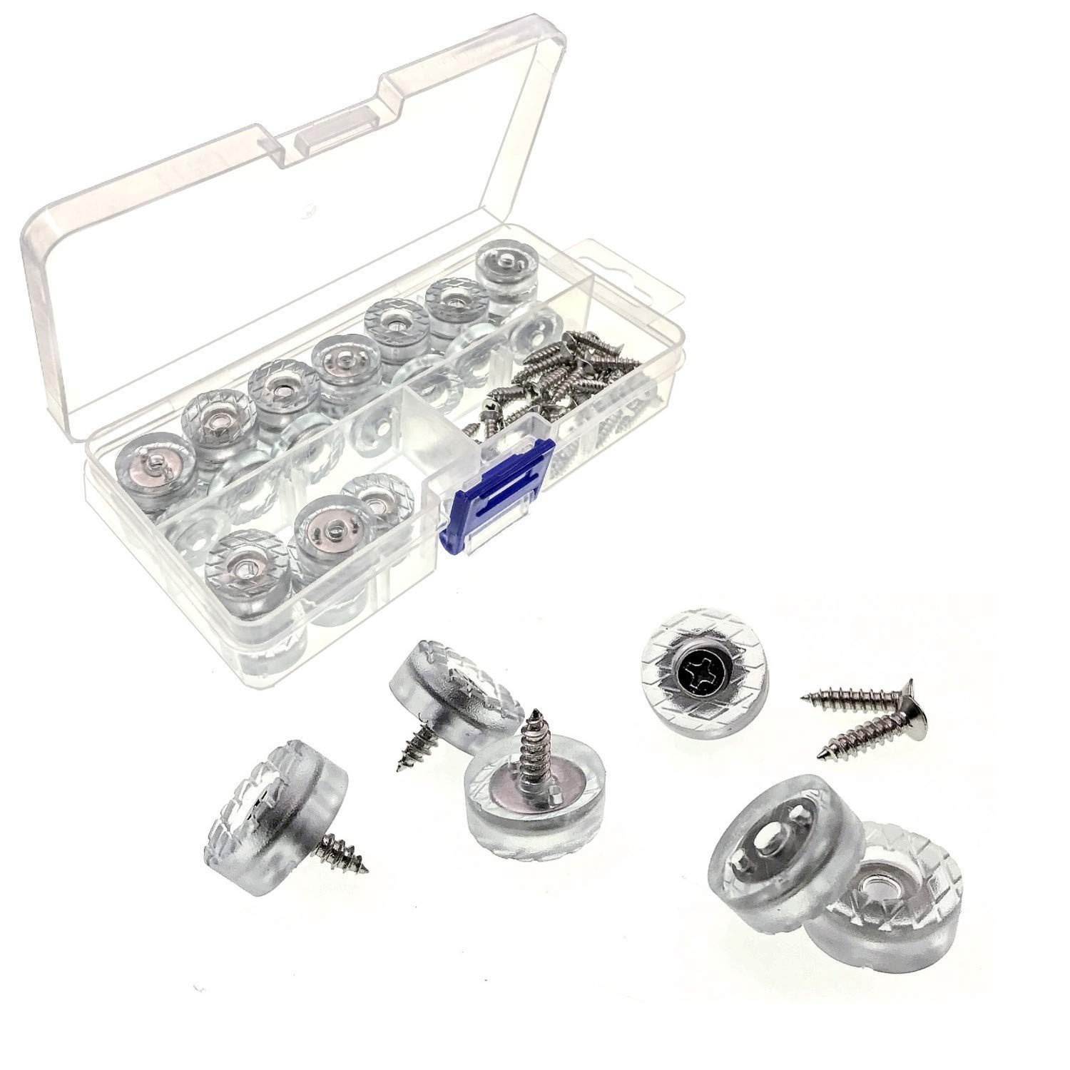 JZK 40 x Non-slip, anti-moisture, silent, 18mm silicone rubber floor protector pads gliders with screws for furniture chair legs feet for hardwood/tiled floor