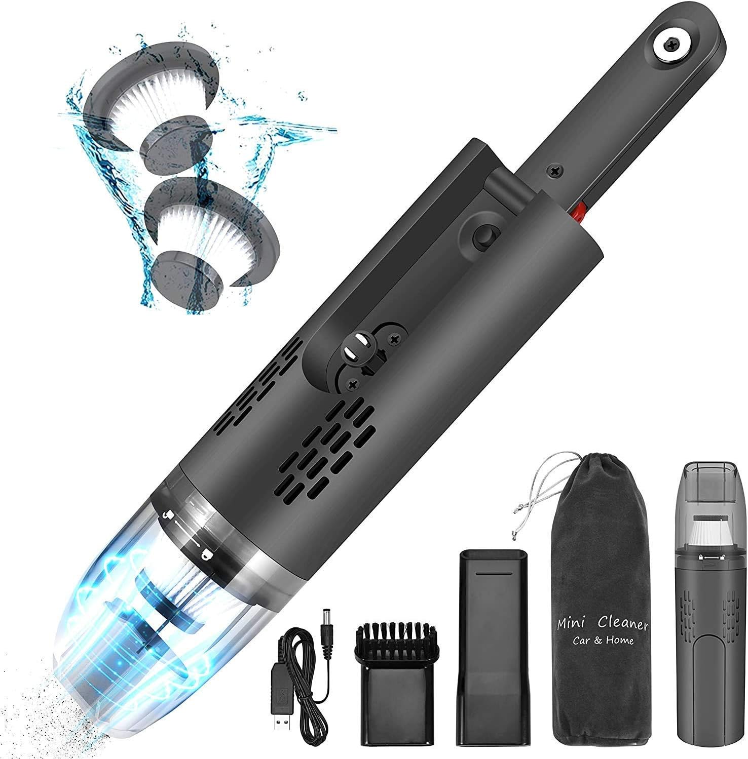 Car Vacuum Cleaner, Handheld Vacuum Cordless, Rechargeable Lithiumion Battery, Portable Car