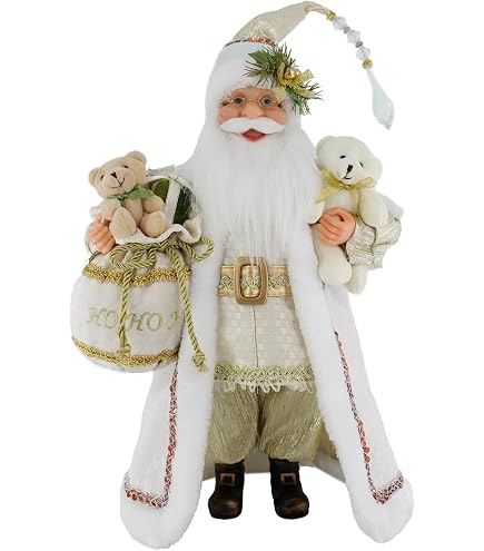 santa dressed in white Winter Frost silver and white, BEST GIFT Dreaming of White Christmas Santa