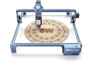 SCULPFUN S9 Laser Engraver, 90W Effect High Precision CNC Laser Engraving Cutting Machine, High Energy Laser Cutter, 0.06mm Ultra-Fine Fixed-Focus Compressed Spot, Expandable Area