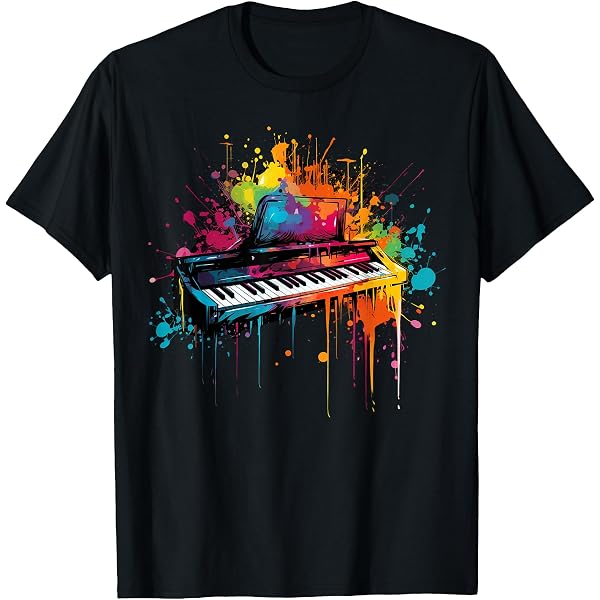 Amazon.com: Piano Keys Keyboard Abstract Art Music T-Shirt