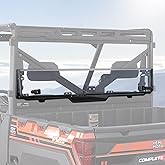 KEMIMOTO Foldable Rear Window, 2-IN-1 Vented Rear Windshield Compatible with Polaris Ranger XP 1000/Crew 2017-2026, Polaris Ranger 1000/Crew 2020-2026, Ranger XP 900/Crew 2013-2019