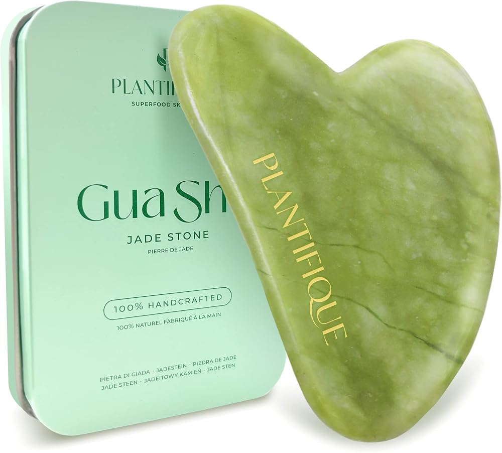 Plantifique Gua Sha Jade Tool - Natural Face Massage & Skincare