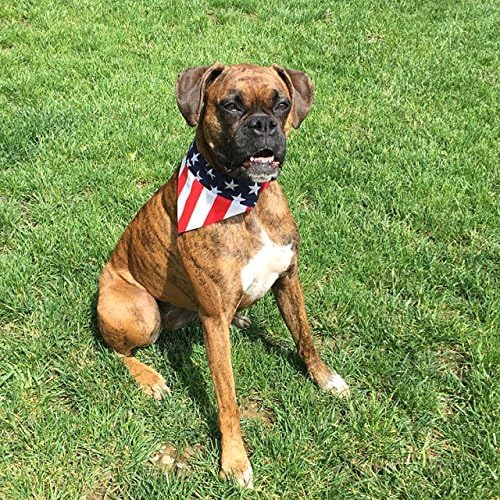 American Flag Dog Bandana Over the Collar Bandanas for Dogs (Large)